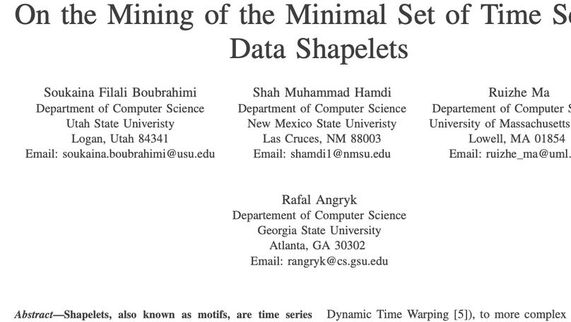 On the Mining of the Minimal Set of Time Series Data Shapelets